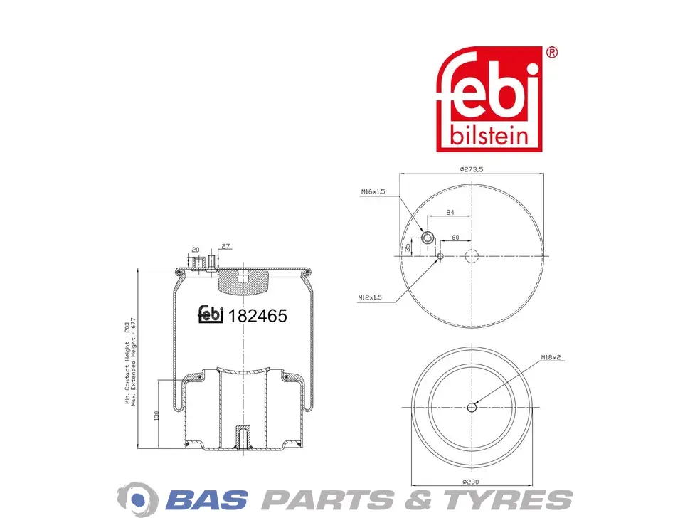 Air spring bellows Febi 81436006040