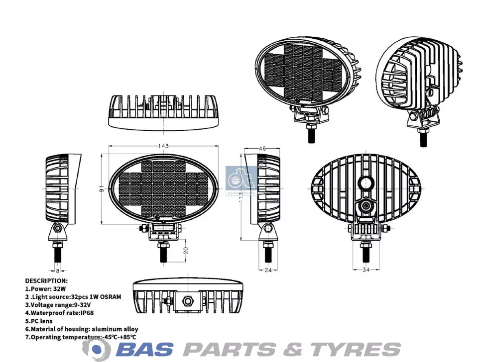 Work light DT Spare Parts Work light DT Spare Parts