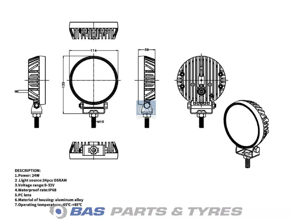 Work light DT Spare Parts Work light DT Spare Parts