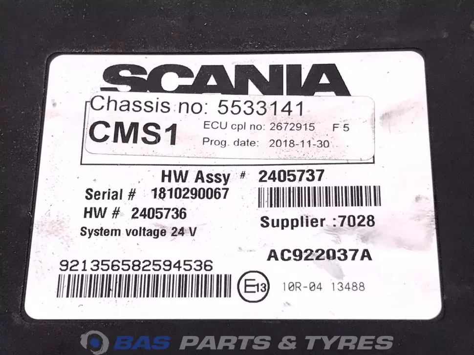 Unité de commande ECU CMS Scania 2570114 Unité de commande ECU CMS Scania 2570114
