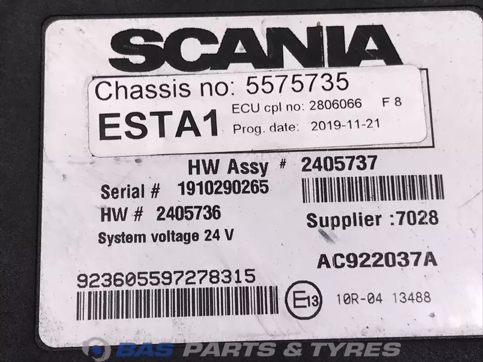 Unité de commande ESTA1 Scania 2806066 Unité de commande ESTA1 Scania 2806066