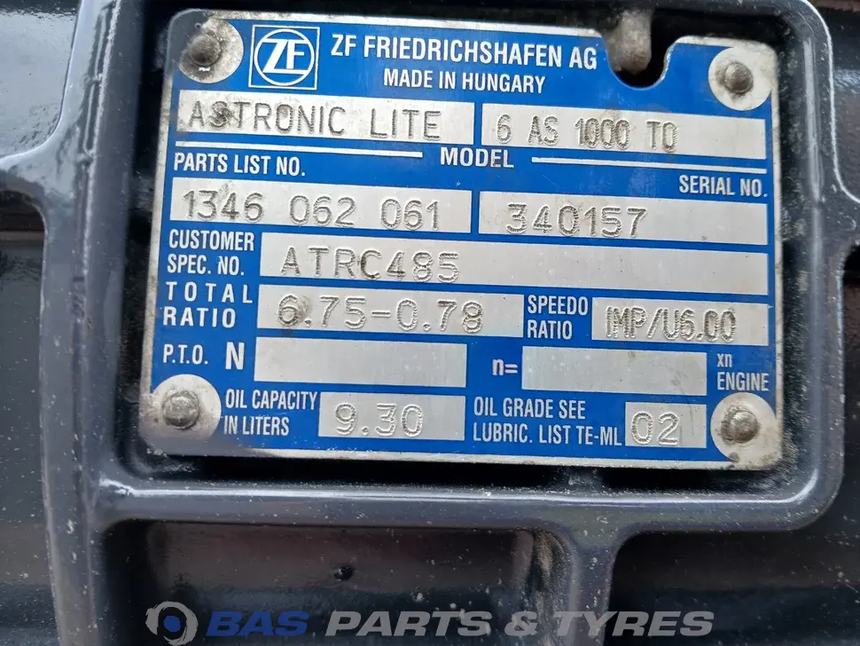 DAF 6AS1000 TO Getriebe 6AS1000 TO DAF 6AS1000 TO Getriebe 6AS1000 TO
