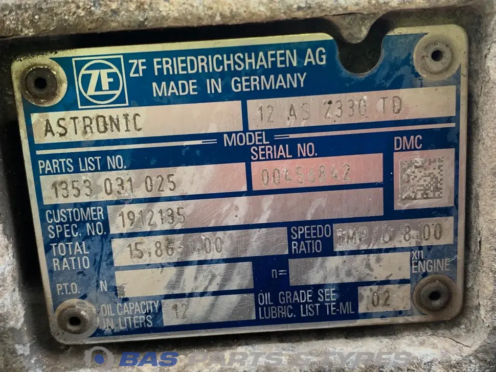 DAF 12AS2330 TD AS Tronic Getriebe 1912135R DAF 12AS2330 TD AS Tronic Getriebe 1912135R