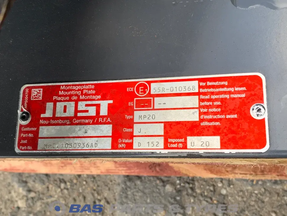 Selette JOST 1434581 Selette JOST 1434581