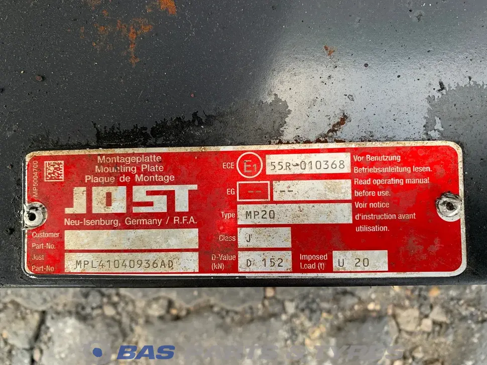 Selette JOST 1361874 Selette JOST 1361874