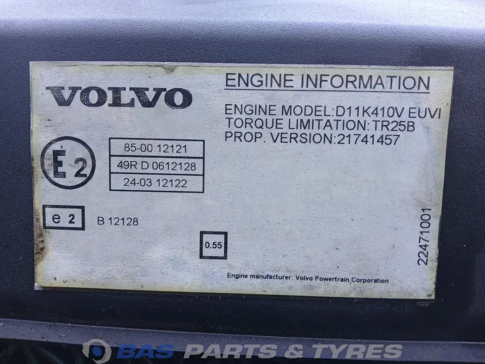 Engine Volvo D11K 410 K1 85013666 Engine Volvo D11K 410 K1 85013666