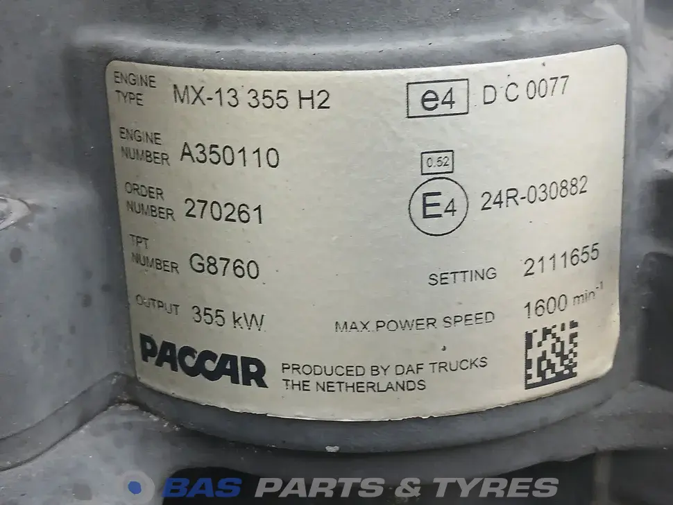 Motor DAF MX13 355 H2 0452050 Motor DAF MX13 355 H2 0452050