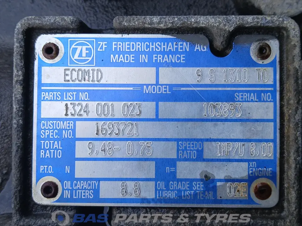 DAF 9S1310TO Getriebe 1693721 DAF 9S1310TO Getriebe 1693721