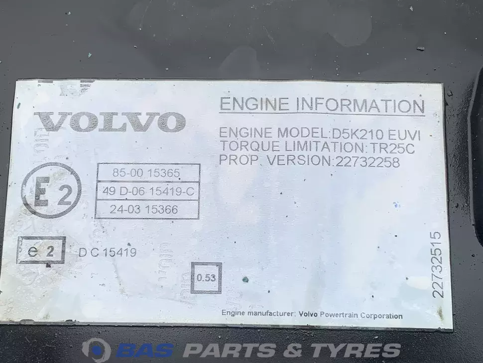 Engine Volvo D5K 210 K2 22831022 Engine Volvo D5K 210 K2 22831022