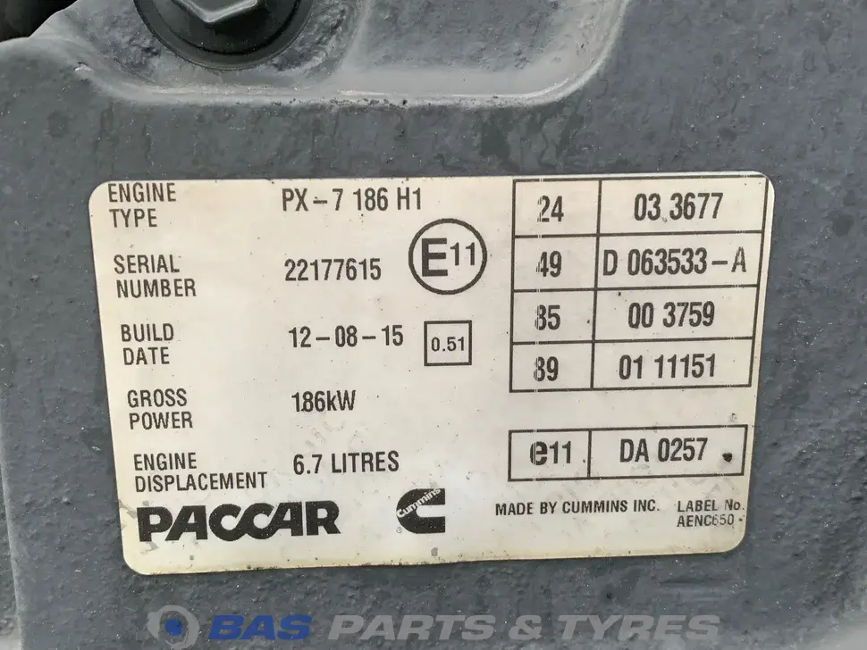 Motore DAF PX7 186 H1 1711025 Motore DAF PX7 186 H1 1711025