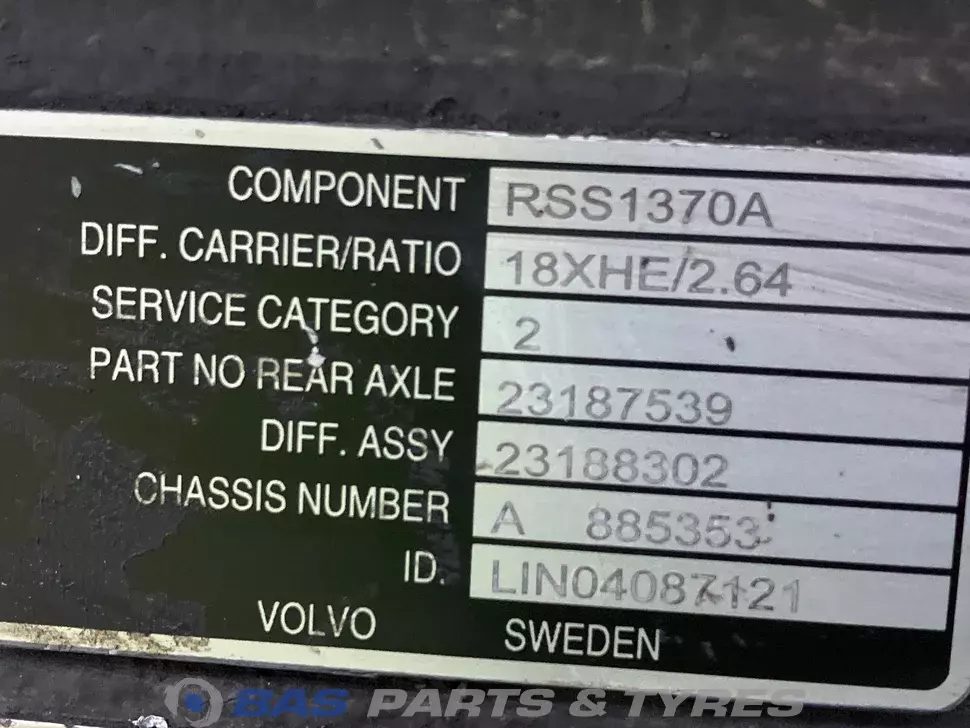 Differenziale Volvo RSS1370A 23193999 Differenziale Volvo RSS1370A 23193999