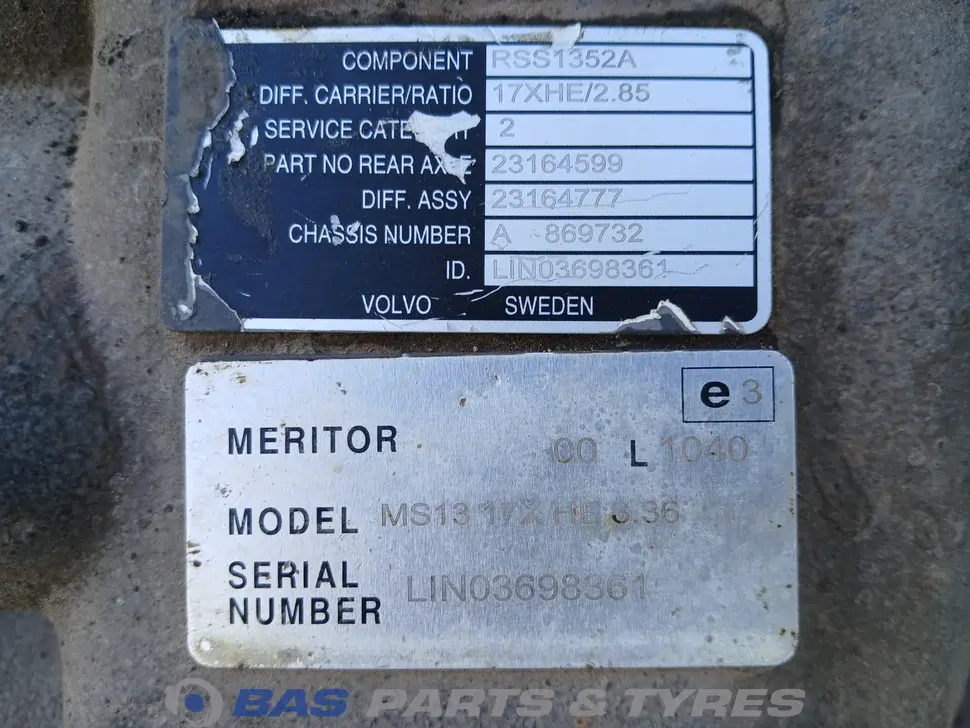 Differenziale Volvo RSS1352A RSS1352A Differenziale Volvo RSS1352A RSS1352A