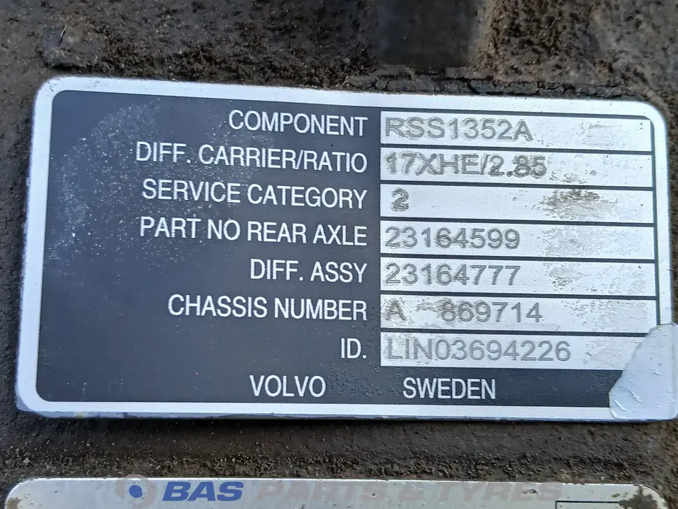 Différentiel Volvo RSS1352A RSS1352A Différentiel Volvo RSS1352A RSS1352A