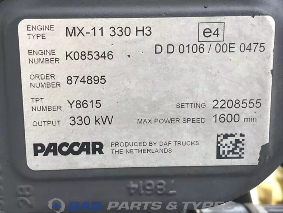 Engine DAF MX11 330 H3 2184945R Engine DAF MX11 330 H3 2184945R