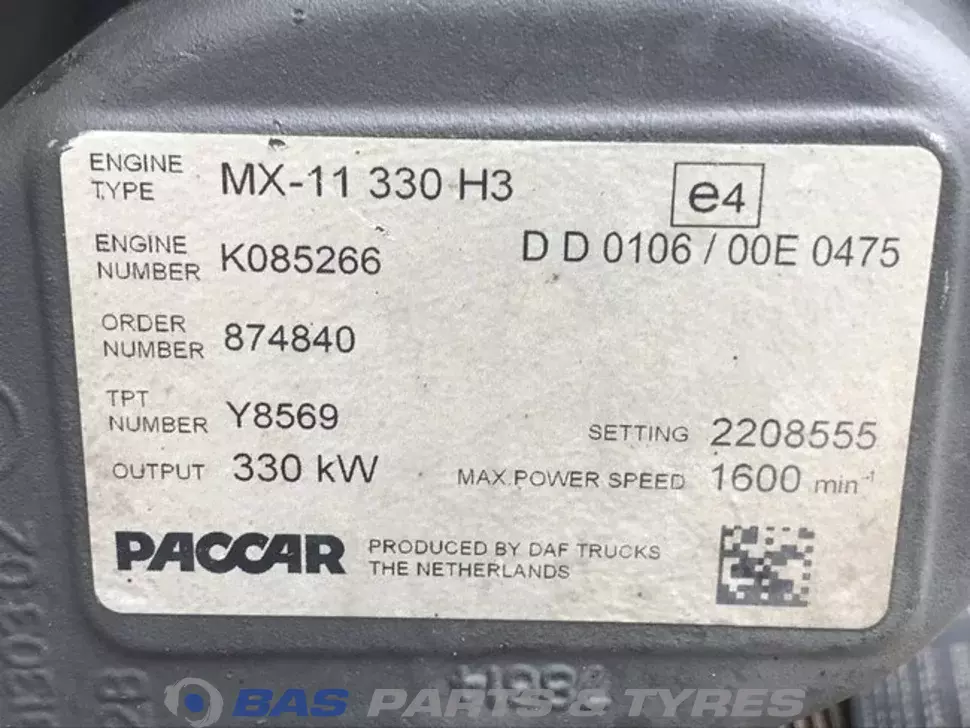 Engine DAF MX11 330 H3 2184945R Engine DAF MX11 330 H3 2184945R