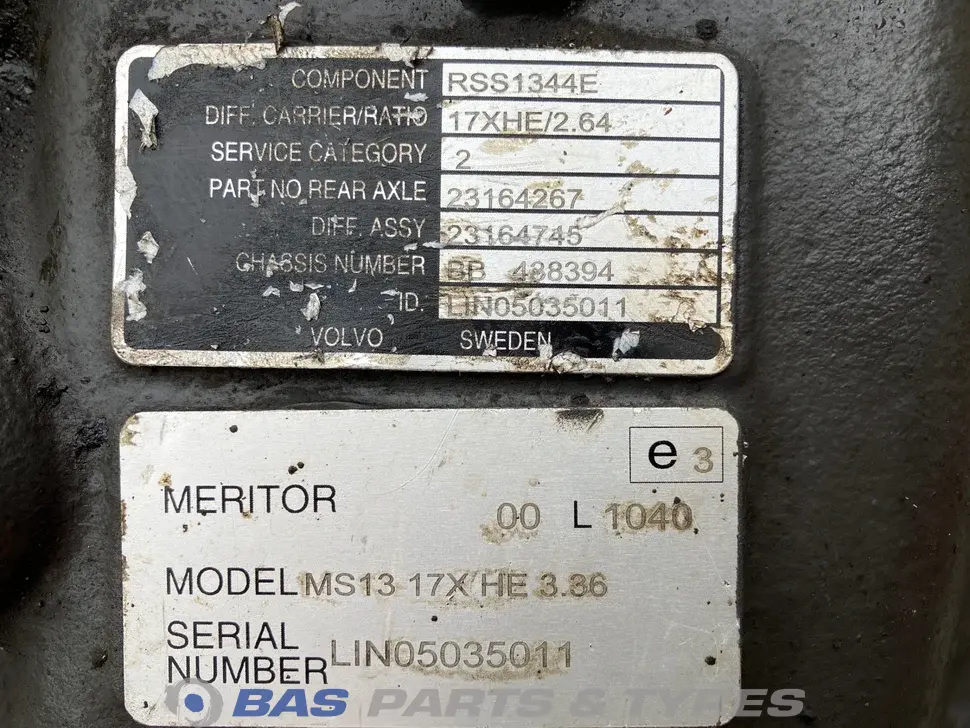 Differential Volvo RSS1344E P13170-E Differential Volvo RSS1344E P13170-E