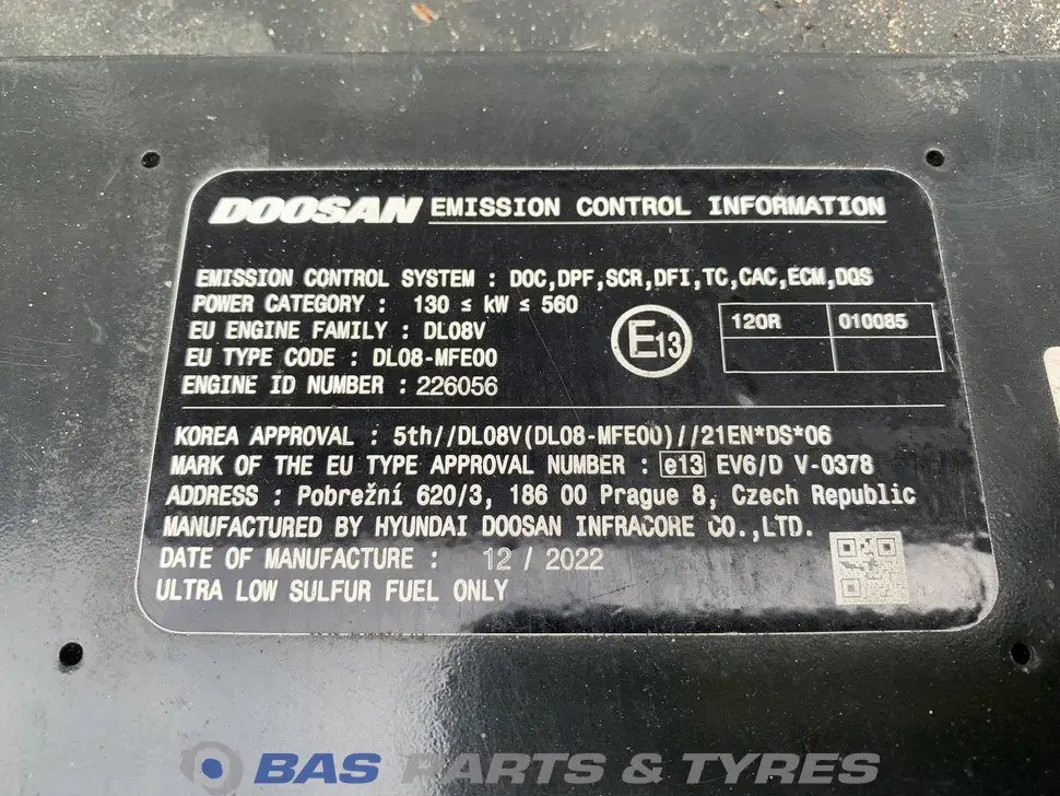 Engine Doosan DL08-MFE00 Engine Doosan DL08-MFE00