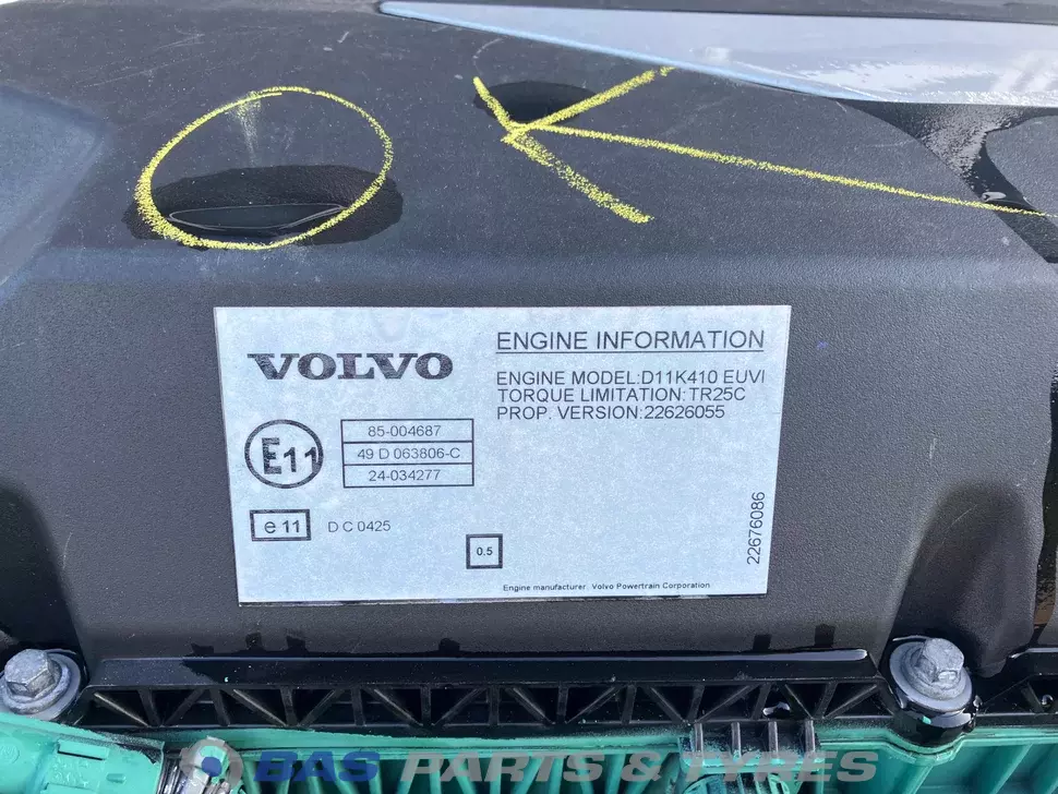 Engine Volvo D11K 410 K2 22692803 Engine Volvo D11K 410 K2 22692803