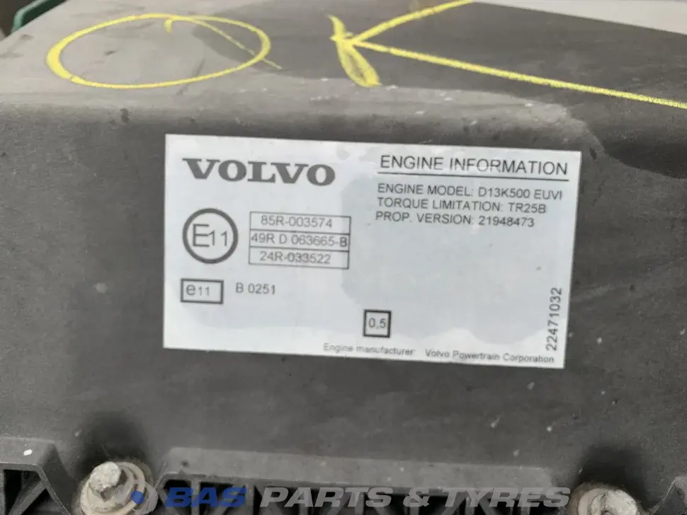 Engine Volvo D13K 500 K2 22070193 Engine Volvo D13K 500 K2 22070193
