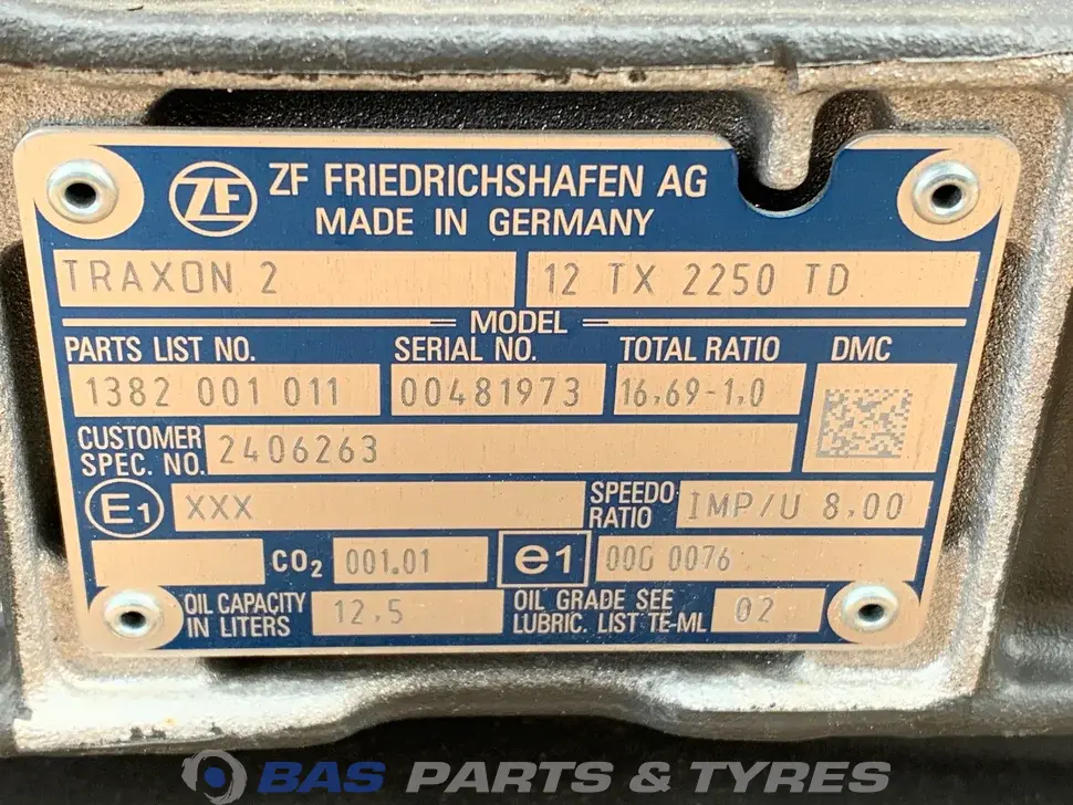 DAF 12TX2250 TD TraXon Boîte de vitesses 2134273 DAF 12TX2250 TD TraXon Boîte de vitesses 2134273